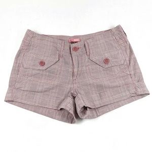 Y2K Low Rise Pink Mauve Plaid Shorts Size 5 Juniors